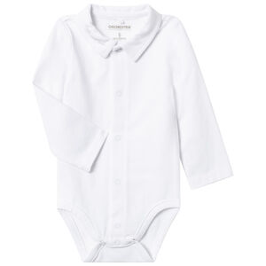 Body manches longues en coton bio à col polo  