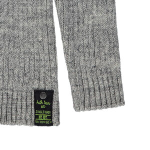 Πλεκτό σε ριγωτή πλέξη με λωρίδες στα μανίκια 