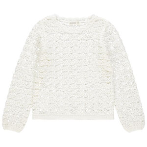 Pull en maille ajourée blanc 