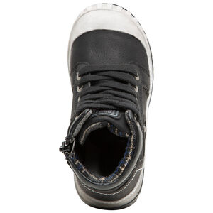 Μποτάκια από συνθετικό δέρμα με ανάγλυφη υφή και σήμα από καουτσούκ 