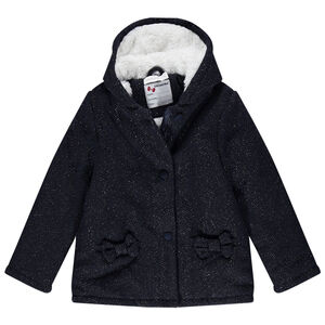 Manteau en drap de laine doublé sherpa 