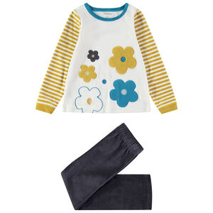 Βελουτέ πιτζάμα με μεγάλα κεντημένα λουλούδια 