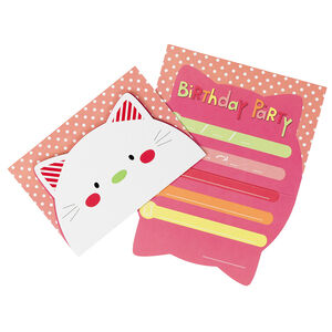 Σετ με 10 προσκλητήρια γενεθλίων με μοτίβο γάτα 