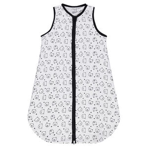 Αμάνικος υπνόσακος από βαμβακερό χασέ με μοτίβο αρκουδάκια 