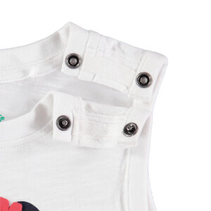 Μπλούζα από οργανικό βαμβάκι με ρίγες και εκτύπωση Mickey Disney 