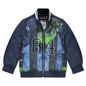 Παιδικά - Ελαφρύ καπιτονέ μπουφάν με στάμπα σε όλη την επιφάνεια 