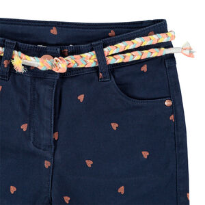 Pantacourt twill εμπριμέ με ζώνη  