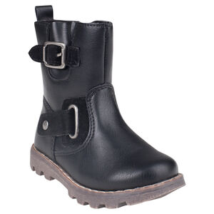 1/2 bottes aspect cuir avec boucles fantaisie 