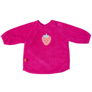 Σαλιάρα με μακριά μανίκια από βαμβακερό πετσετέ με μπάλωμα φρούτο 