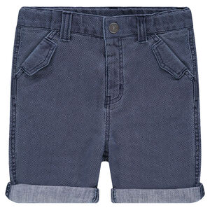 Βαμβακερή βερμούδα νηματοβαφή με κυψελωτή ύφανση 