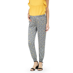 Παντελόνι εγκυμοσύνης από κρεπ με γραφικό μοτίβο σε όλη την επιφάνεια 