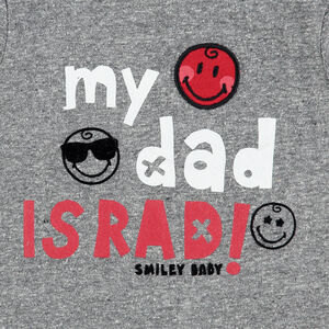 Μπλούζα ζέρσεϊ μελανζέ με τυπωμένο μήνυμα και σήματα ©Smiley 