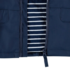 Αδιάβροχο παρκά με ζέρσεϊ ριγέ επένδυση 