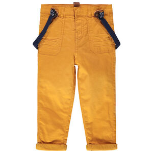 Βαμβακερό παντελόνι με ελαστικές αφαιρούμενες τιράντες 