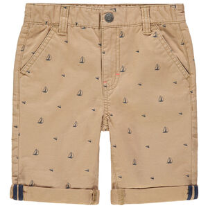 Bermuda en toile imprimé bateaux all-over 