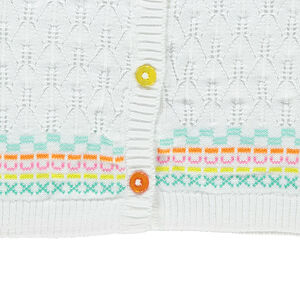 Ζακέτα σε πλέξη αζούρ με ζακάρ σχέδια 