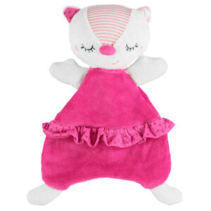 Peluche chat fantaisie en sherpa, velours et jersey 