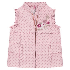 Doudoune sans manches matelassée imprimée all-over doublée sherpa fine 