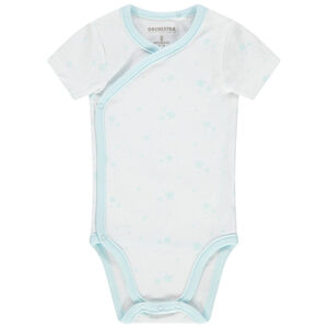Κοντομάνικο κορμάκι από βιολογικό βαμβάκι με αστεράκια σε όλη την επιφάνεια 