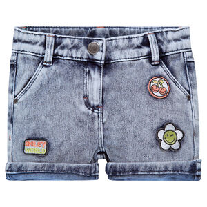 Σορτς από φανέλα με όψη ντένιμ και σήματα ©Smiley 