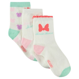 Σετ 3 ζευγάρια ασορτί κάλτσες Disney με ζακάρ μοτίβο Μίνι 