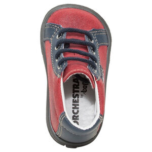 Δερμάτινα μποτάκια με κορδόνια και τυπωμένη γάτα 