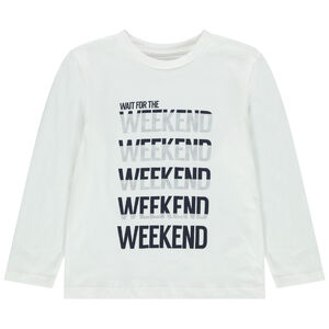 T-shirt manches longues en coton bio à message printé 