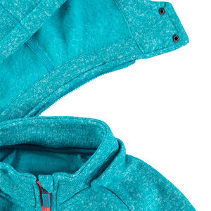 Φλις ζακέτα του σκι με μελανζέ όψη και αφαιρούμενη κουκούλα 