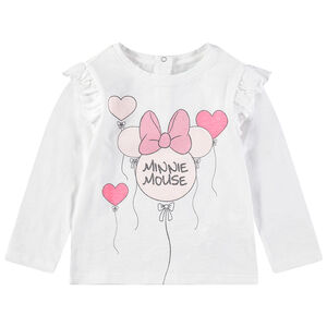 Μακρυμάνικη μπλούζα με στάμπα τη Minnie σε σχήμα μπαλονιού και παγιέτες 