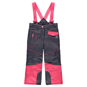 Δίχρωμο παντελόνι σκι με αφαιρούμενες τιράντες 