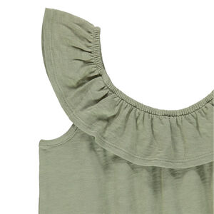 Αμάνικο ολόσωμο combi με βολάν 