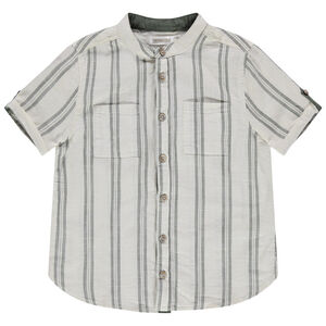 Κοντομάνικο ριγέ πουκάμισο με τσέπες 