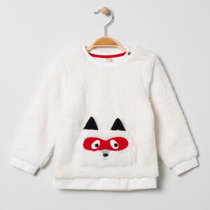 Sweat en polaire à raton laveur brodé 