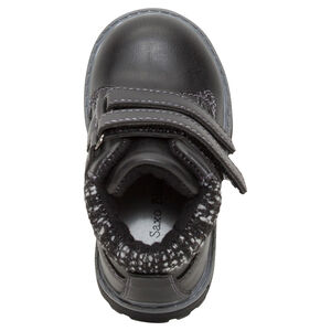 Μποτάκια σε απομίμηση δέρματος με αυτοκόλλητα velcro και δοντάκια 