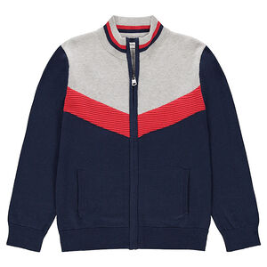 Παιδικά - Πλεκτή ζακέτα με λωρίδα που κάνει αντίθεση σε στιλ vintage 