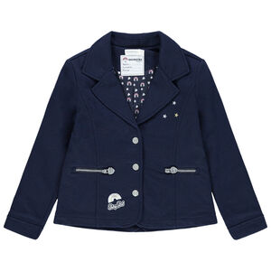 Μπλέιζερ από φανέλα με εμπριμέ επένδυση και τσέπες με φερμουάρ 