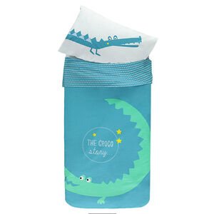 Παπλωματοθήκη και μαξιλαροθήκη με μοτίβο κροκόδειλους 