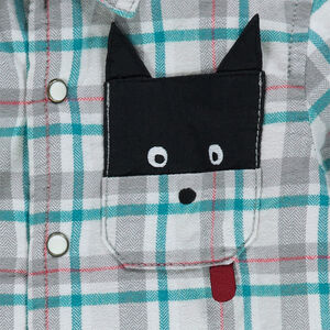 Φανελένιο καρό πουκάμισο με επένδυση από sherpa και φαντεζί τσέπη 