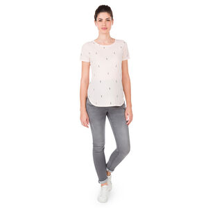 Μονόχρωμη κοντομάνικη μπλούζα εγκυμοσύνης 