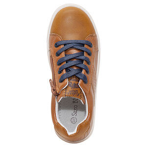 Χαμηλά αθλητικά παπούτσια από συνθετικό δέρμα με κορδόνια και φερμουάρ 