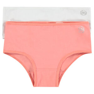 Παιδικά - Σετ με 2 βαμβακερά εσώρουχα με τυπωμένο ασημί λογότυπο 