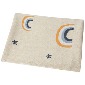 Couverture en tricot arcs-en-ciel et étoiles  