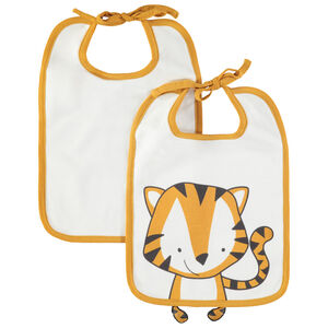 Σετ 2 σαλιάρες, μία με στάμπα / μία μονόχρωμη 