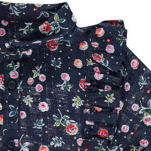 Παιδικά - Βαμβακερό πουκάμισο με φλοράλ μοτίβο και βολάν 