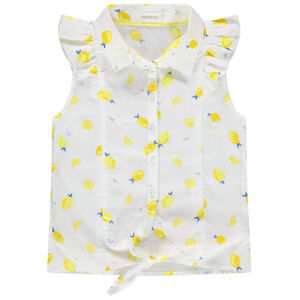 Πουκάμισο αμάνικο εμπριμέ με λεμόνια  