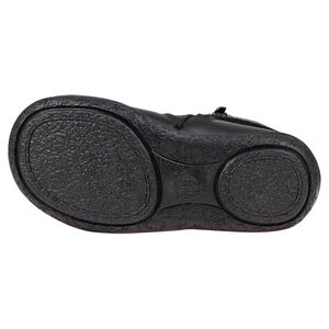 Μαύρες δερμάτινες μπότες με αγκράφες και τρουκ, μεγέθη 24 ως 27 