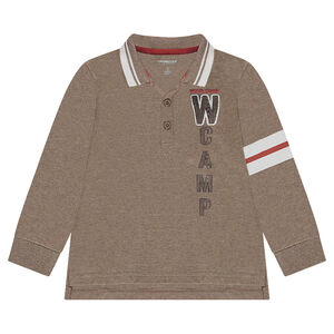 Μακρυμάνικο μελανζέ πόλο με φαντεζί τύπωμα  