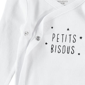 Lot de 3 bodies manches longues unis à message printé 