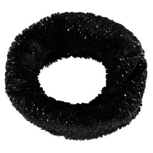 Κυλινδρικό κασκόλ από sherpa με μεταλλιζέ όψη 