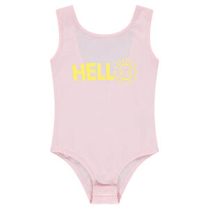 Μονόχρωμο βαμβακερό κορμάκι με μήνυμα 